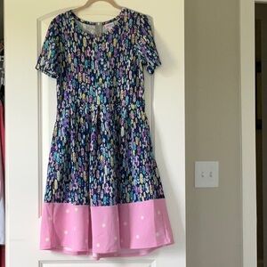 Amelia Dress with Colorful Feathers